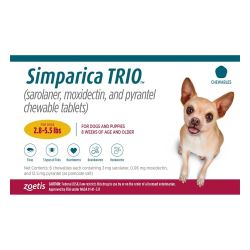 Buy Simparica Trio for Dogs for 2.8-5.5lbs with Free Shippin