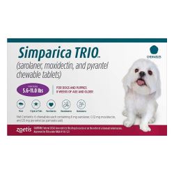 Buy Simparica Trio for Dogs for 5.6-11lbs (purple) with Free