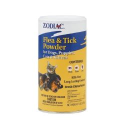 Zodiac Flea & Tick Powder for Dogs Puppies Cats & Kittens 6o